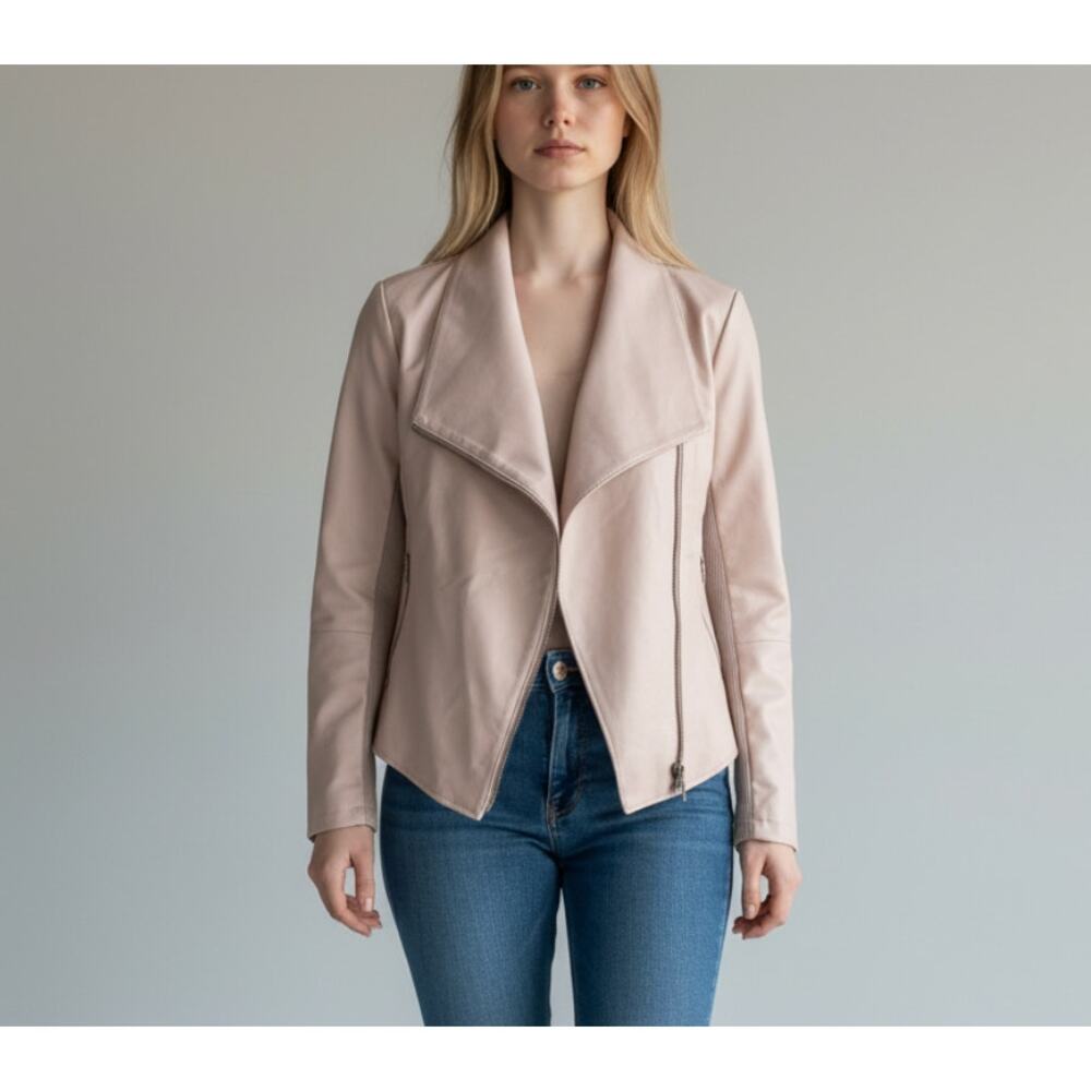 BB DAKOTA STEVE MADDEN Women's Gabrielle Faux Leather Asymmetrical Jacket Size S